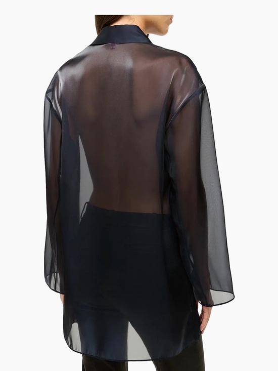 Staud allen sheer oversized shirt - Picture 3 of 3
